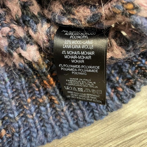 Anthropologie Moth Italy Wool Blend Melange Knit Cropped Pullover Sweater - Picture 12 of 13